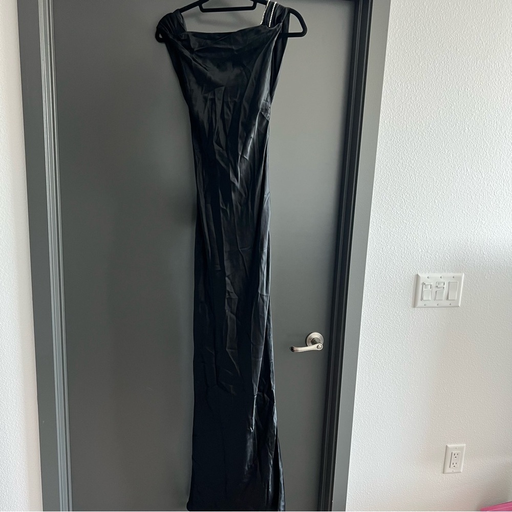 The Bar Pierre Gown maxi dress silk open back in black size 4 - Picture 6 of 16